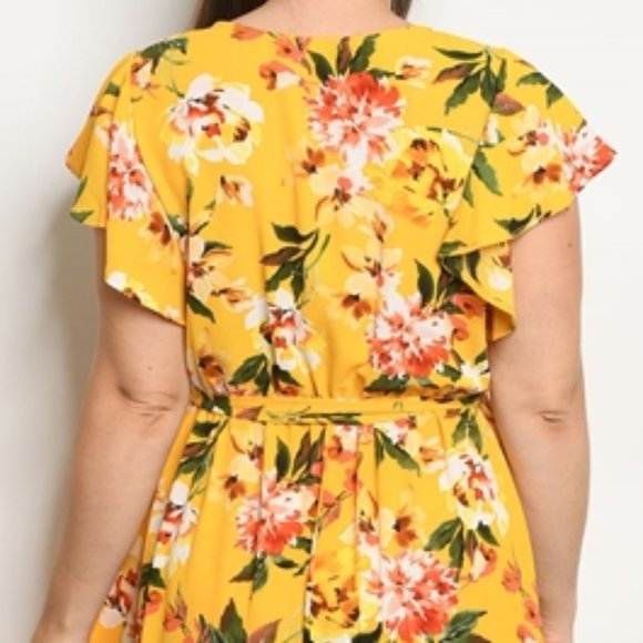 YELLOW FLORAL MAXI DRESS - Picture 3 of 11